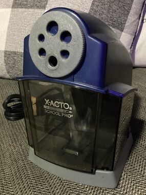 X-ACTO School Pro Classroom Electric Pencil Sharpener Heavy Duty Blue EUC
